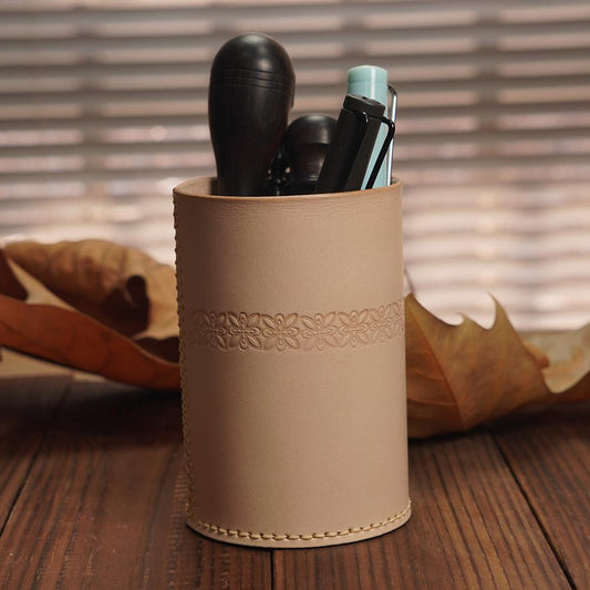 Handcrafted Italian Vegetable Tanned Leather Pen Holder