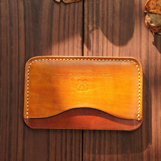Handcrafted Italian Veg-Tanned Leather Card Holder |  Wallet