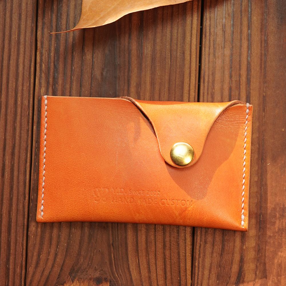 Handcrafted Italian Leather Envelope Card Case | Original Dual-Tone Business Card & Coin Organizer