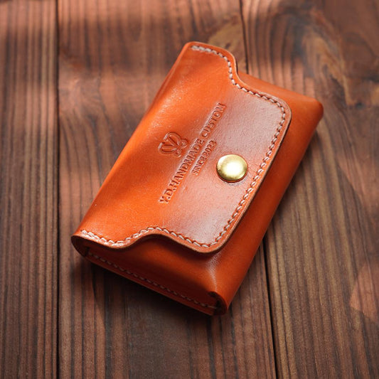 Handcrafted Italian Leather Accordion Vintage Minimalist Wallet