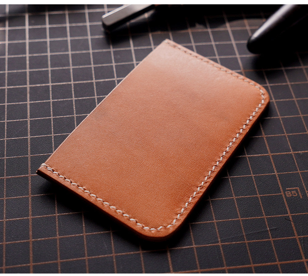 Handcrafted Italian Veg-Tanned Leather Slim Card Holder | Minimalist ID & Wallet