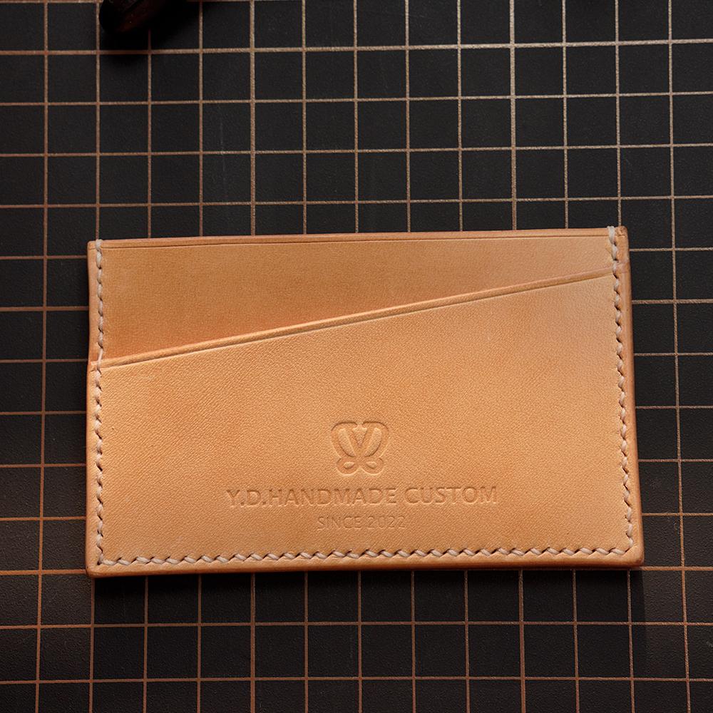 Handcrafted Italian Veg-Tanned Leather Card Holder | Original Slim Minimalist Wallet - Beige