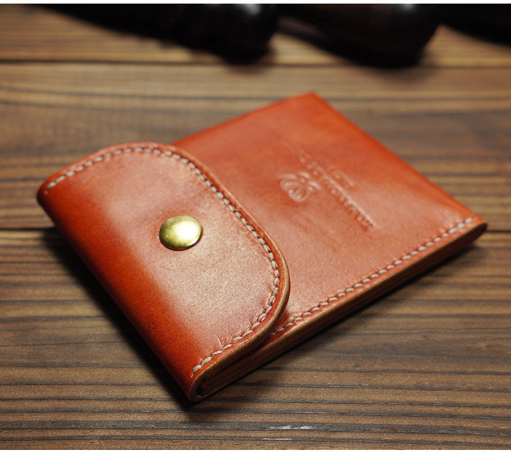 Vintage Handcrafted Italian Leather Snap Wallet