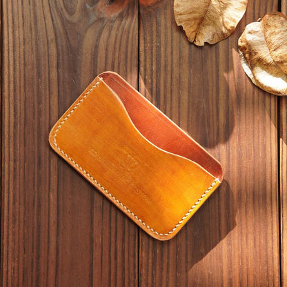 Handcrafted Italian Veg-Tanned Leather Card Holder |  Wallet