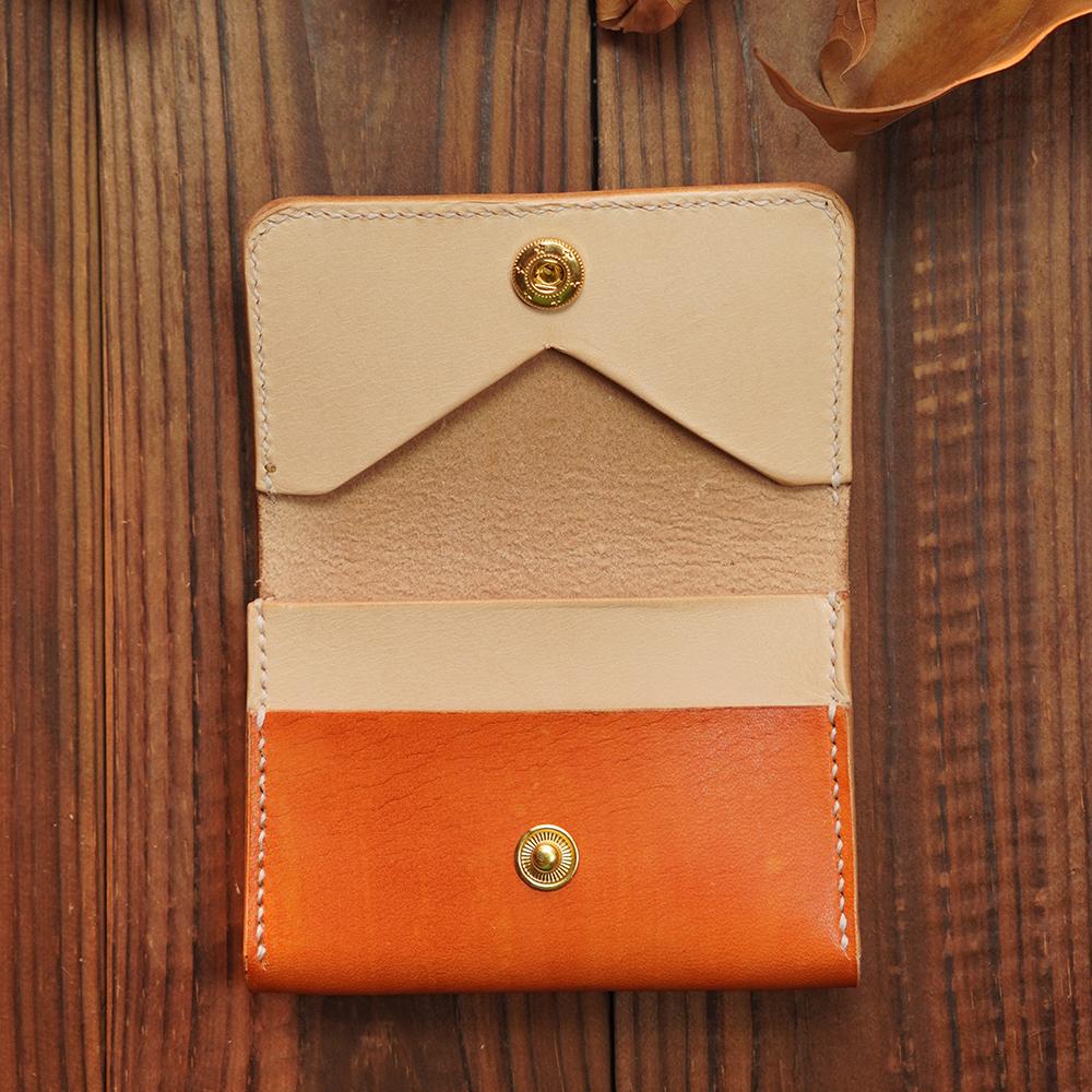 Handcrafted Italian Leather Envelope Card Case | Original Dual-Tone Business Card & Coin Organizer