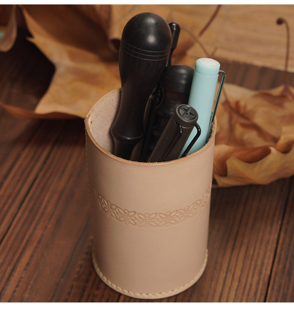 Handcrafted Italian Vegetable Tanned Leather Pen Holder