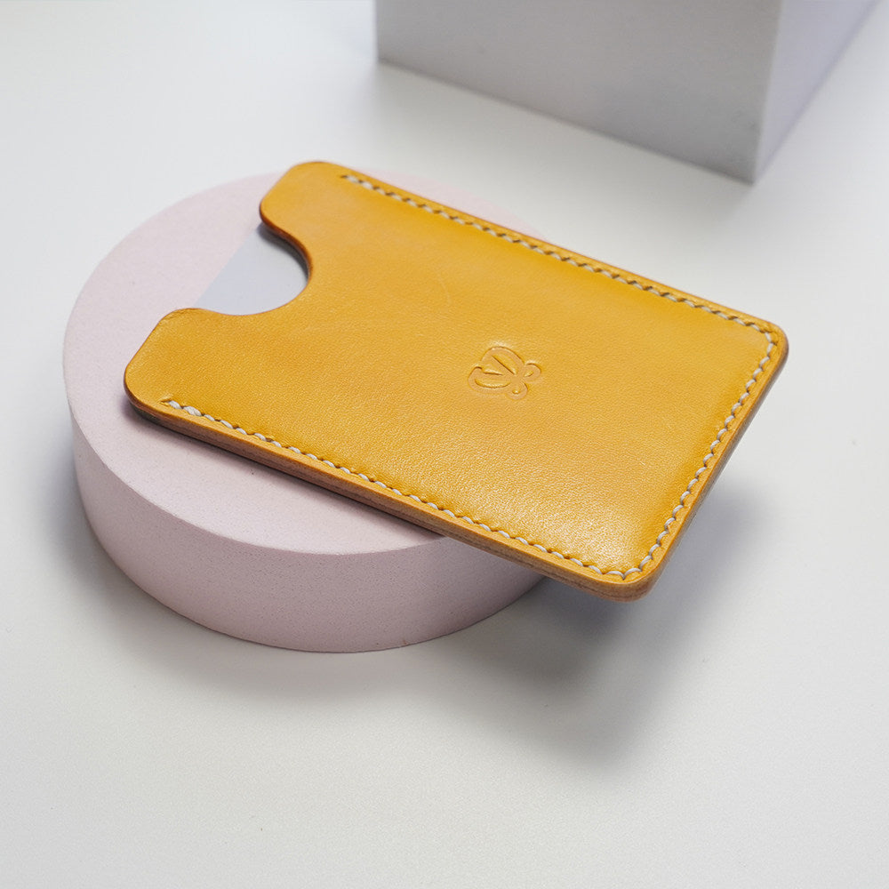 Handcrafted Ultra-Slim Leather Card Sleeve |  Card Protector