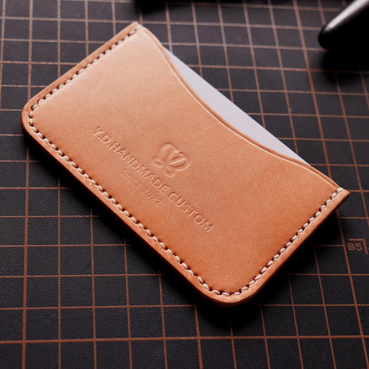 Handcrafted Italian Veg-Tanned Leather Slim Card Holder | Minimalist ID & Wallet