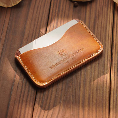 Handcrafted Italian Veg-Tanned Leather Card Holder |  Wallet