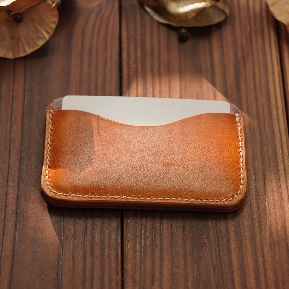 Handcrafted Italian Veg-Tanned Leather Card Holder |  Wallet