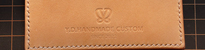 Handcrafted Italian Veg-Tanned Leather Card Holder | Original Slim Minimalist Wallet - Beige