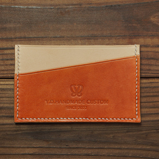 Handcrafted Italian Veg-Tanned Leather Card Holder | Original Slim Minimalist Wallet - Brown