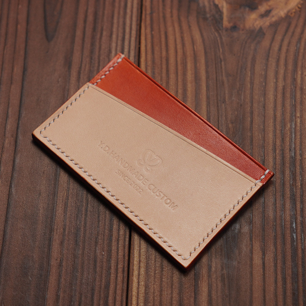 Handcrafted Italian Veg-Tanned Leather Card Holder | Original Slim Minimalist Wallet - Beige